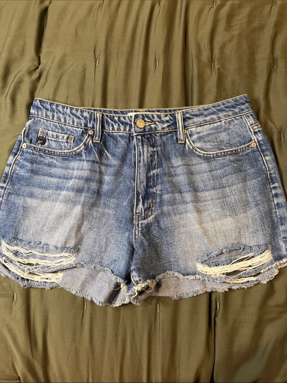 KanCan Distressed Blue Denim Cutoff Shorts